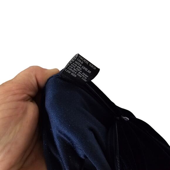 Toxik3 Womens Jumpsuit Large Velvet Y2K Royal Blue Holiday Skinny Fit Catsuit - Picture 7 of 9